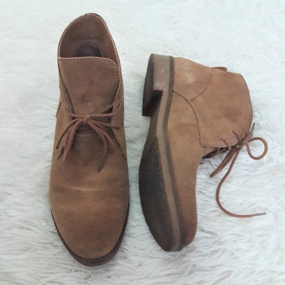 Lucky Brand Shoes - Lucky Brand Sand/camel Suede Leather Booties Boots